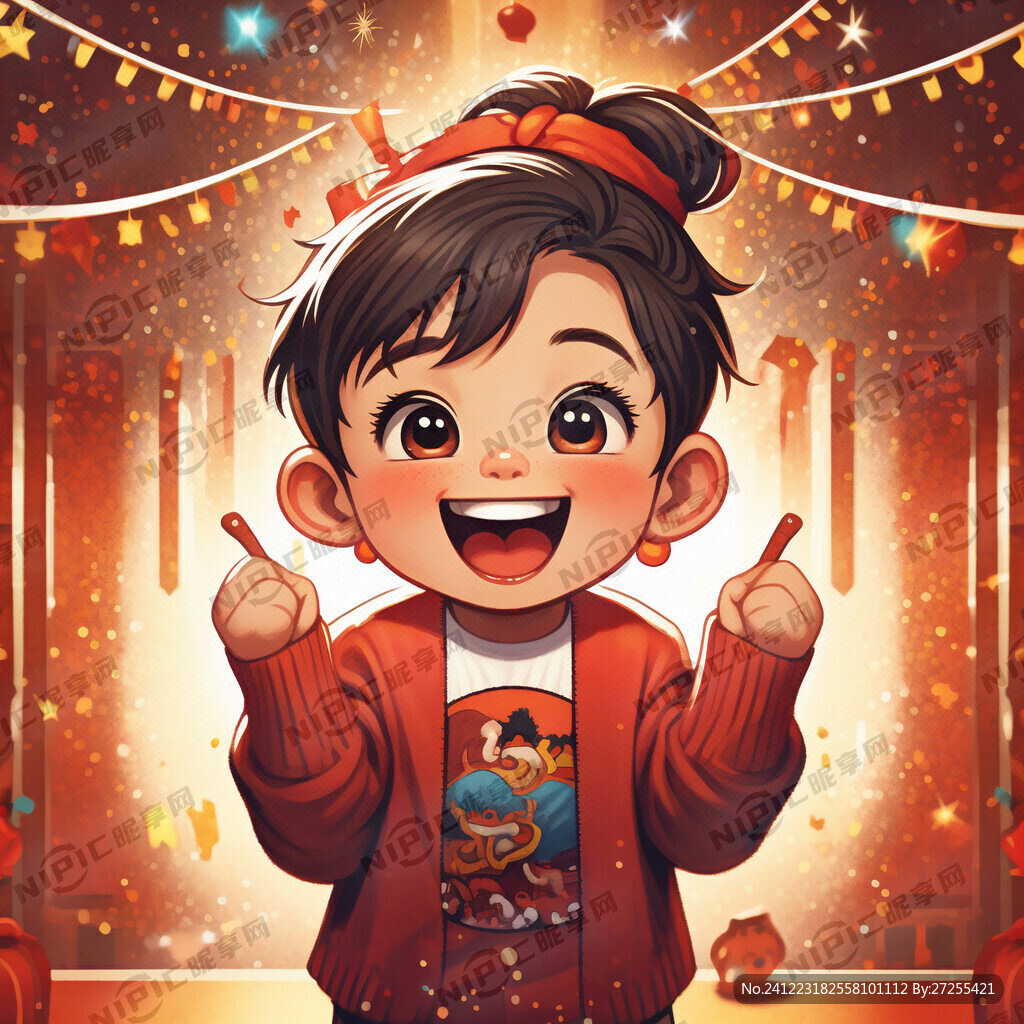 一张带有小朋友庆元旦迎新年的图
