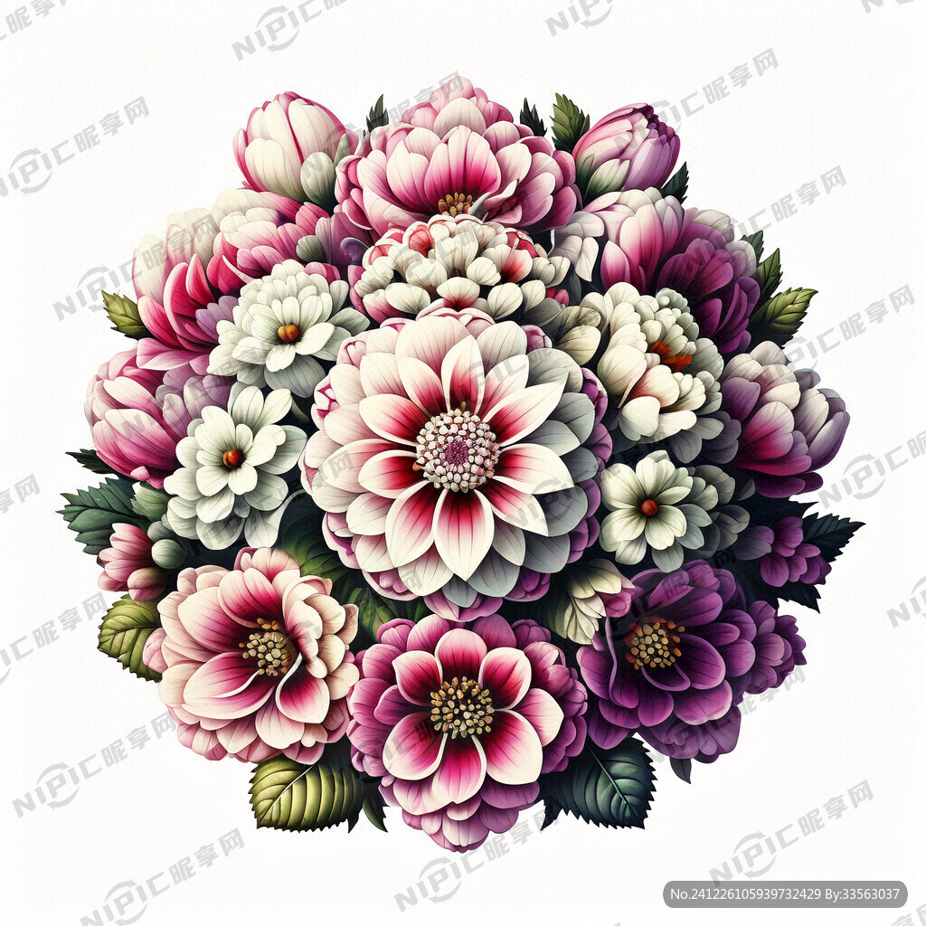 团花 中间花朵周围花纹