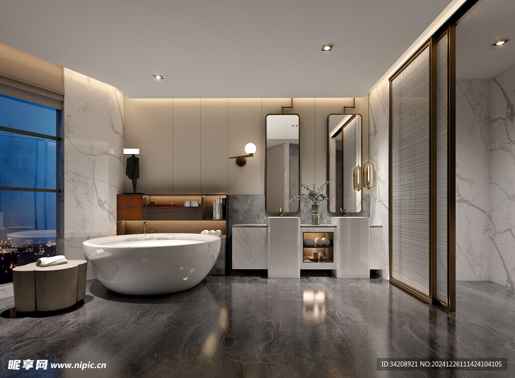 中复古式卧室空间极简现代简约风