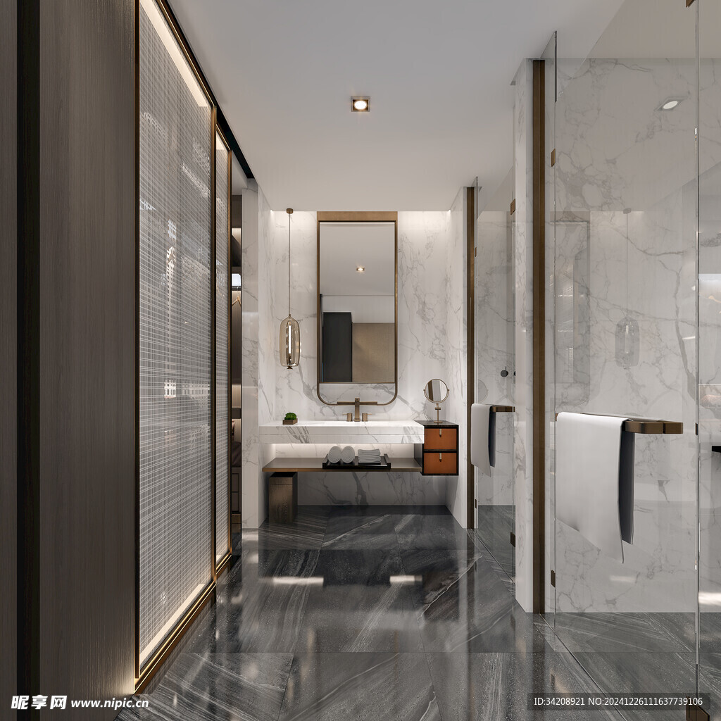 中复古式卧室空间极简现代简约风