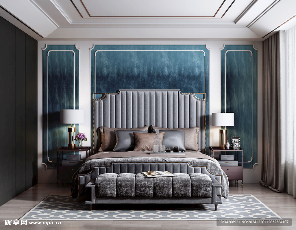 北美欧式卧室空间设计现代田园风