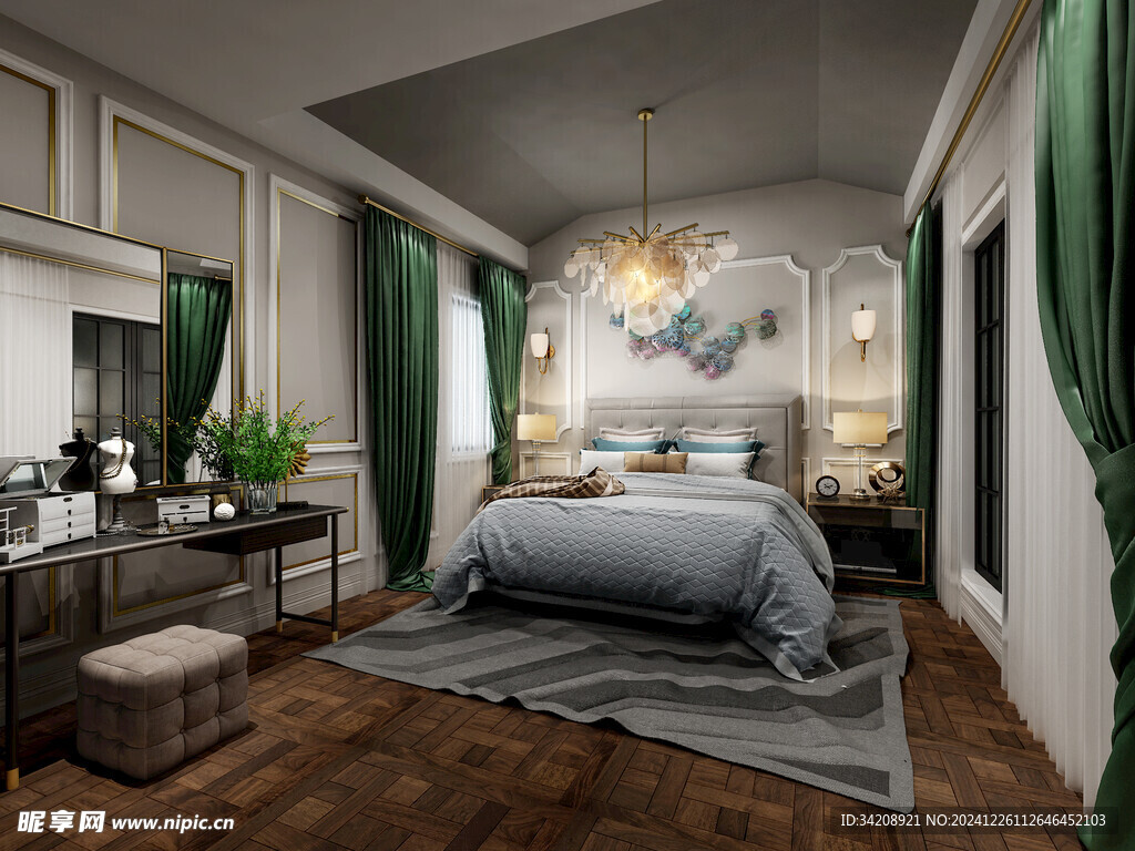 北美欧式卧室空间设计现代田园风