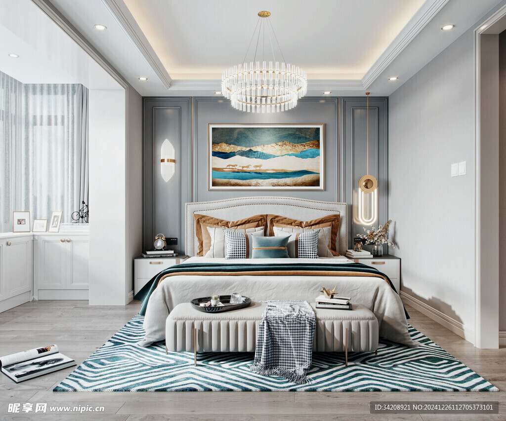 北美欧式卧室空间设计现代田园风