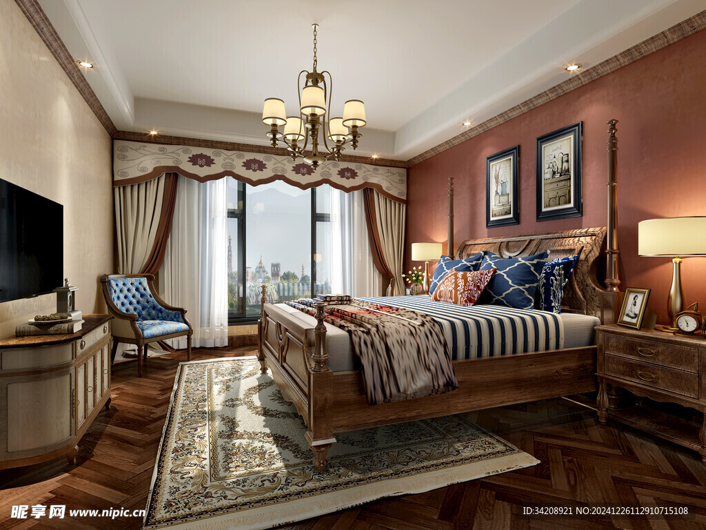 北美欧式卧室空间设计现代田园风