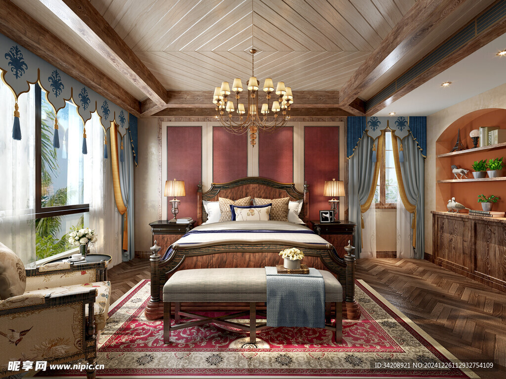 北美欧式卧室空间设计现代田园风