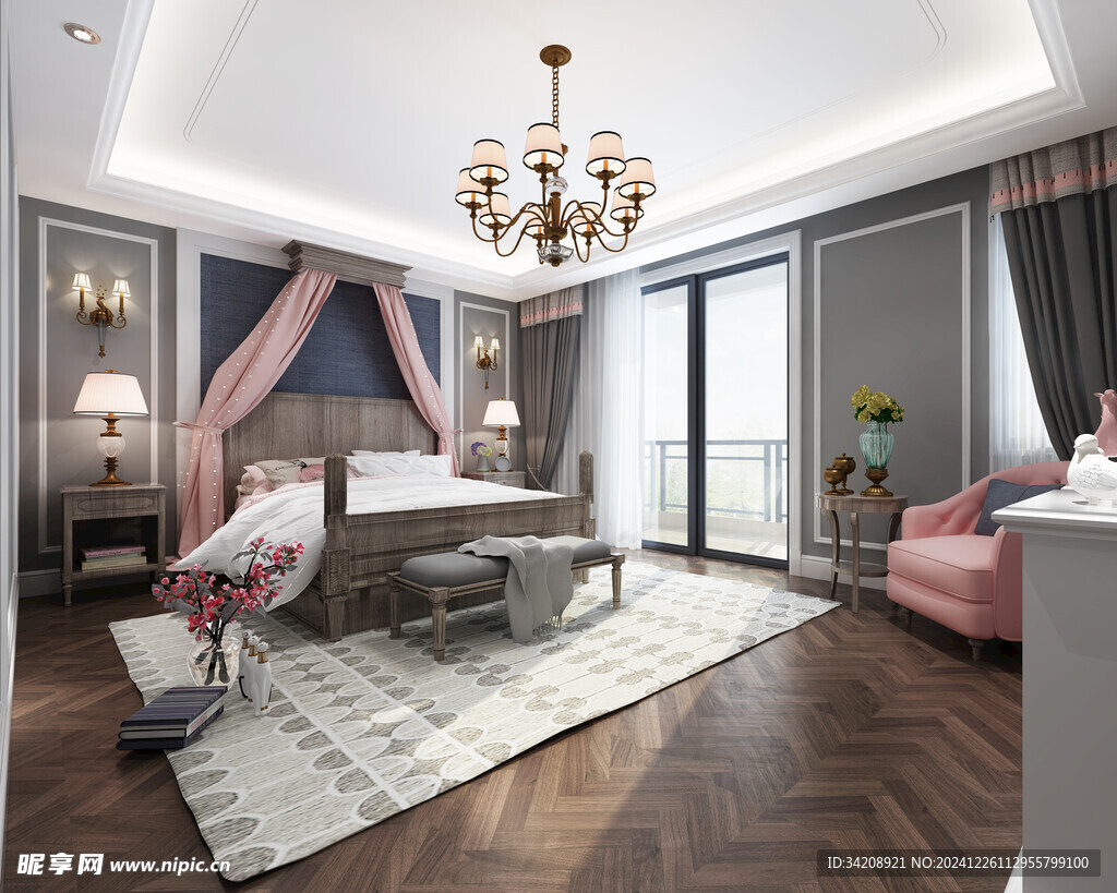 北美欧式卧室空间设计现代田园风