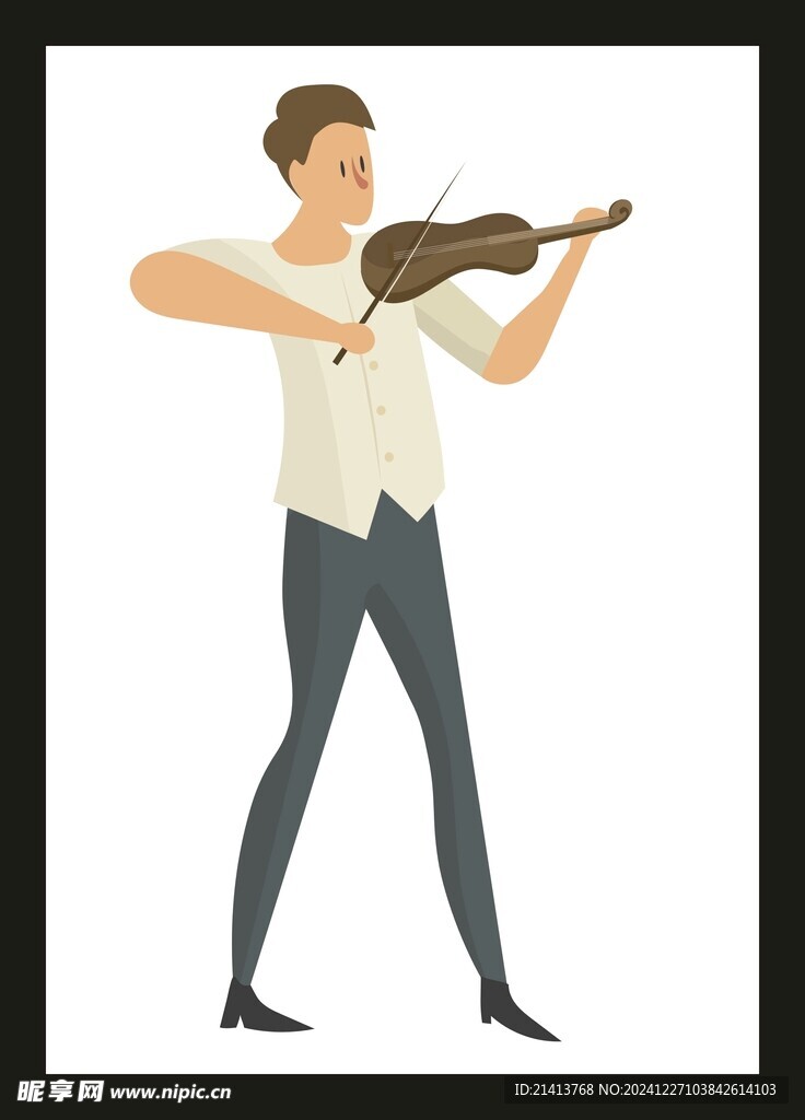 拉提琴人物
