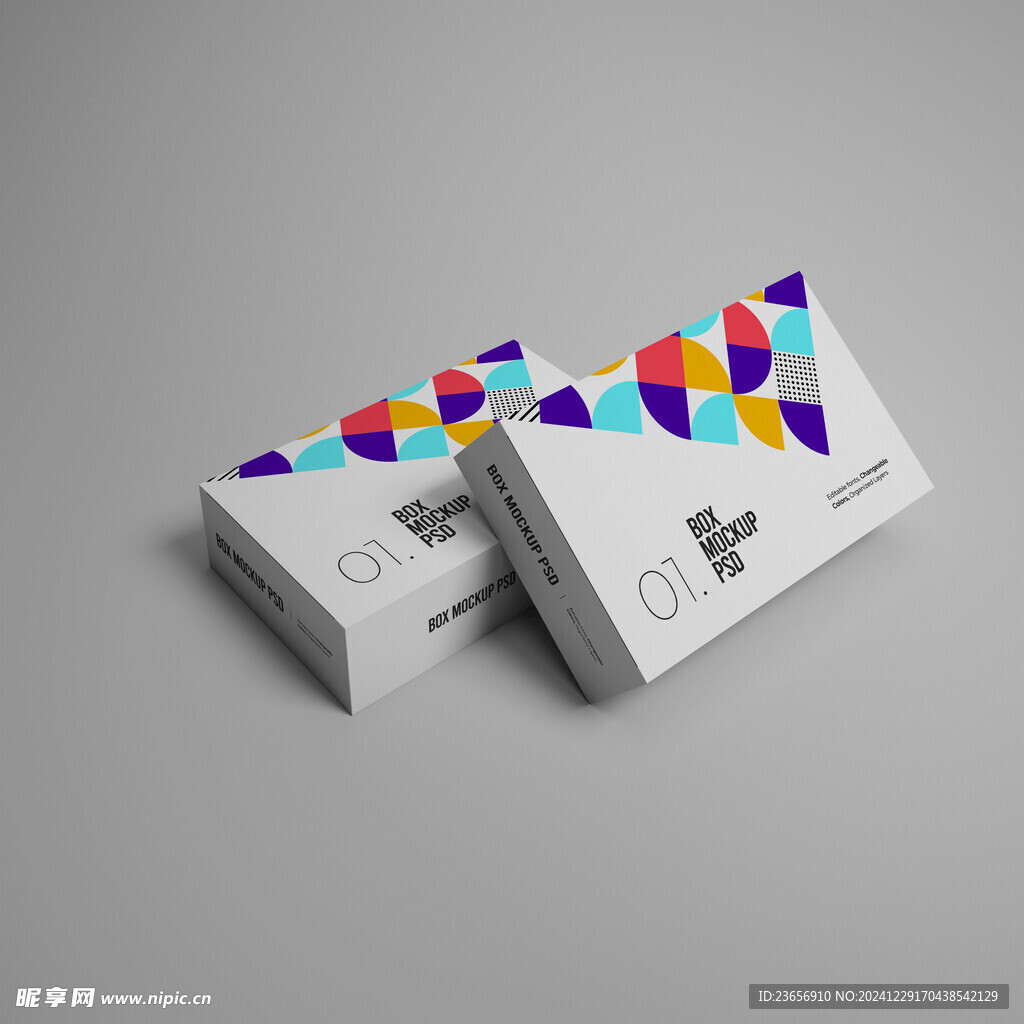 图形包装盒装展示样机 