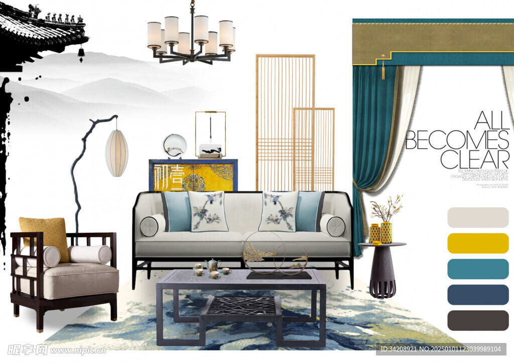 装修乳胶漆北欧家具墙面软装搭配