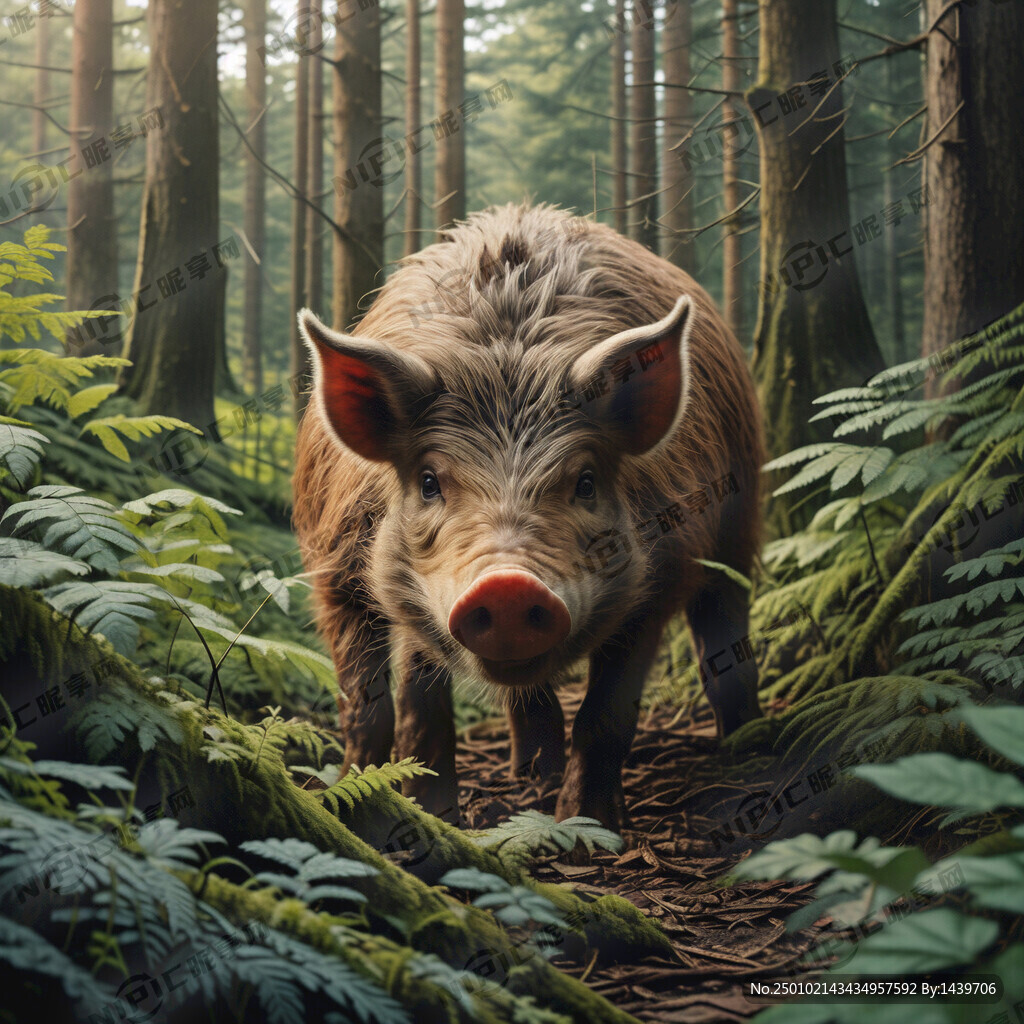 森林里的一头野猪