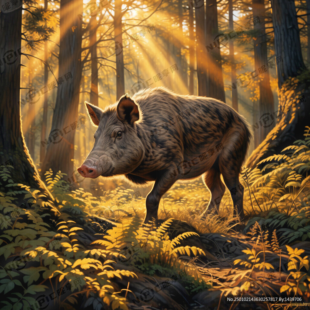 金色阳光铺满森林