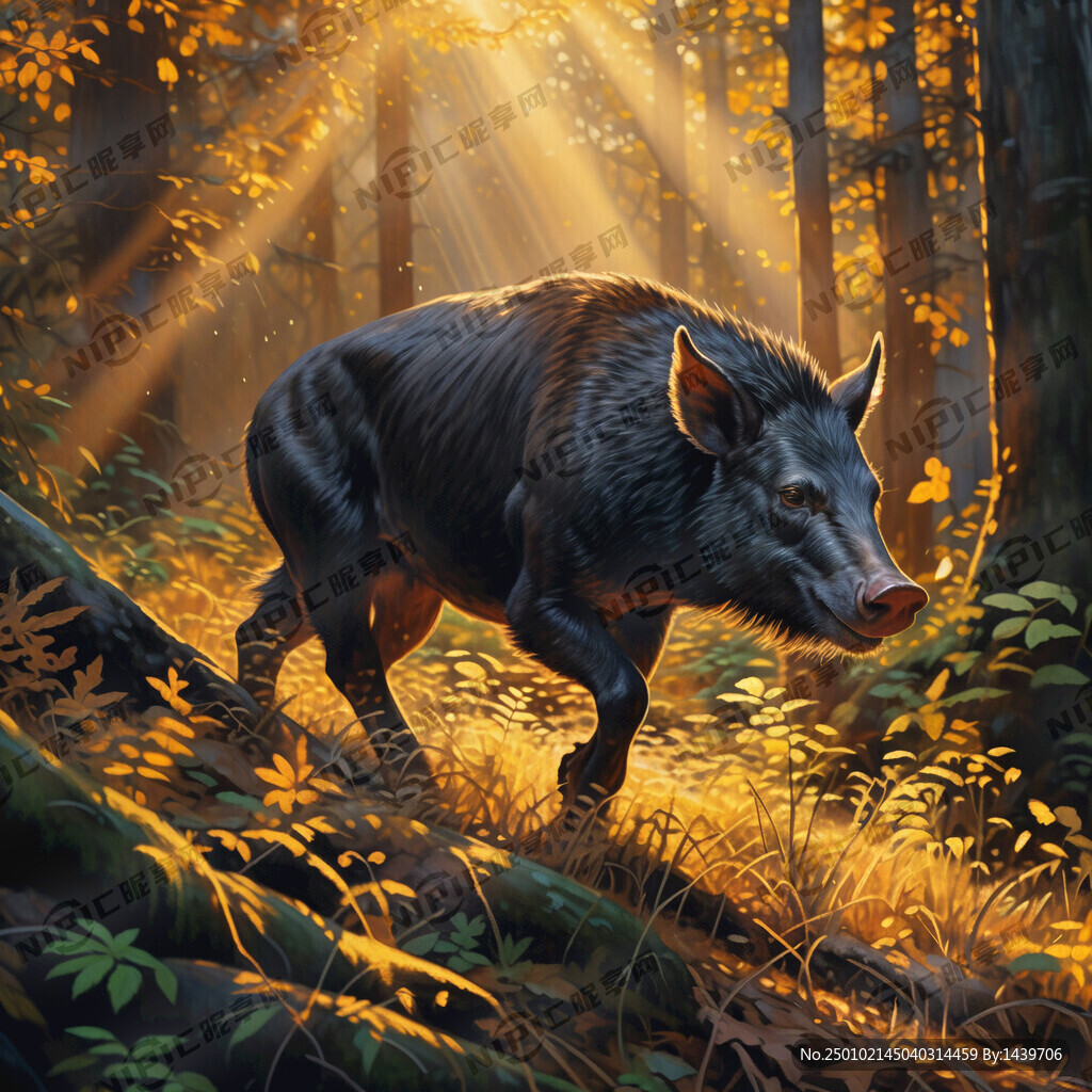 金色阳光铺满森林