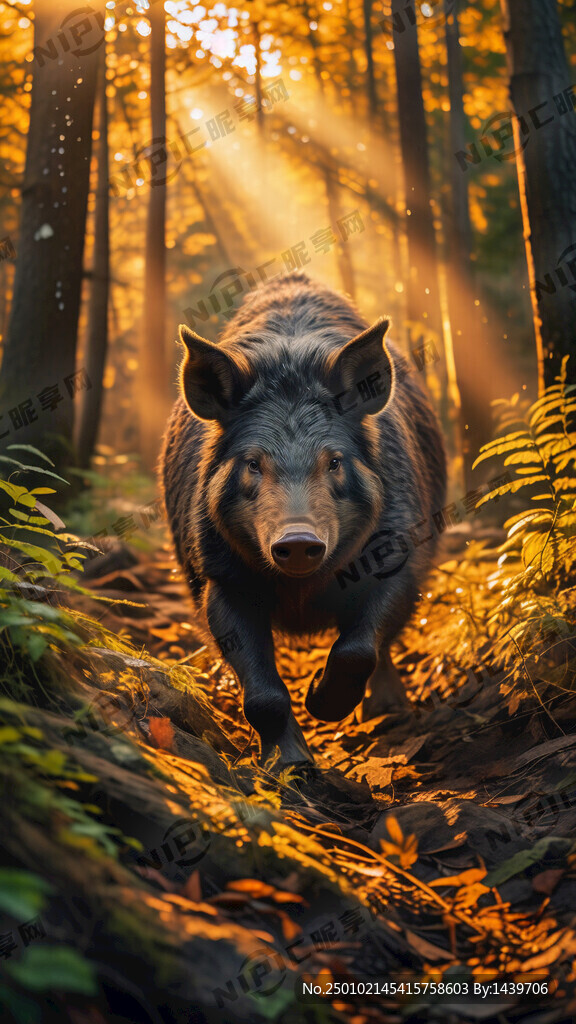 金色阳光铺满森林