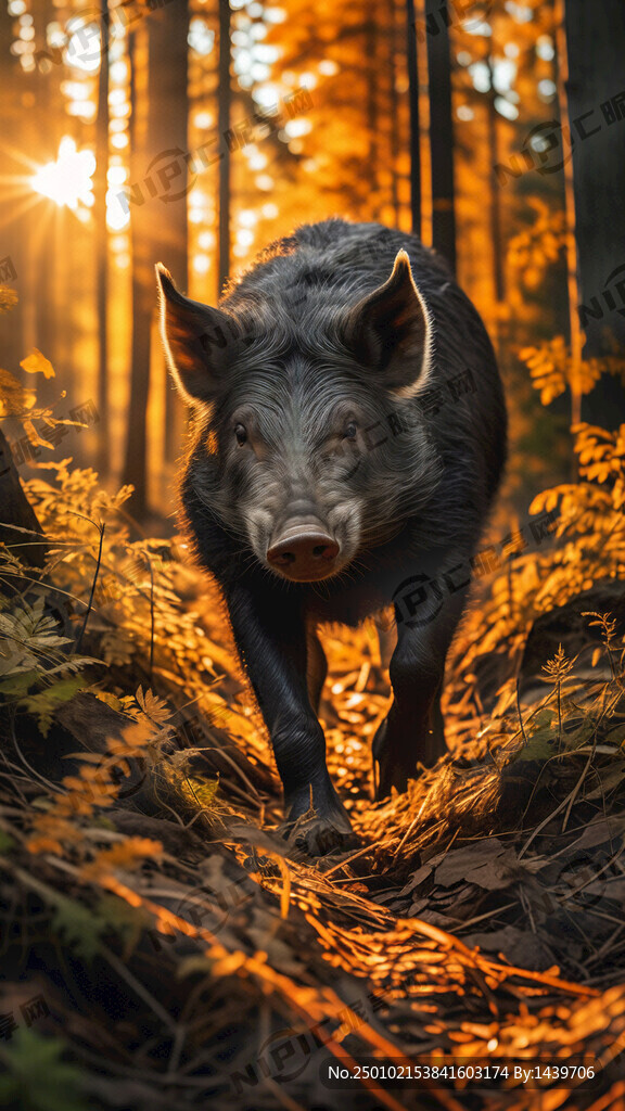 金色阳光铺满森林