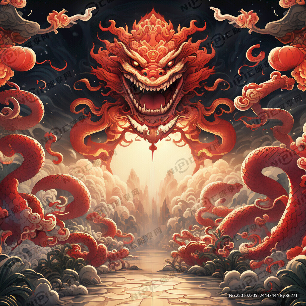 新年背景 蛇 卡通 财神爷