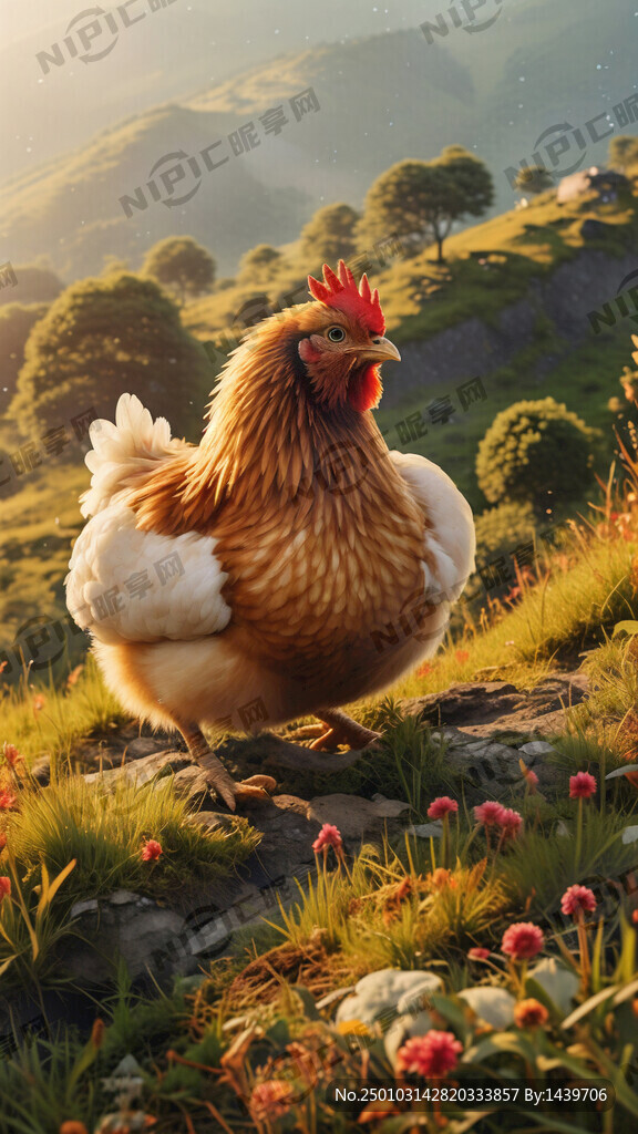 山坡上的鸡