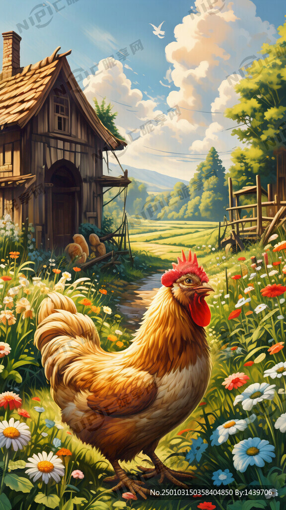 田园里的鸡