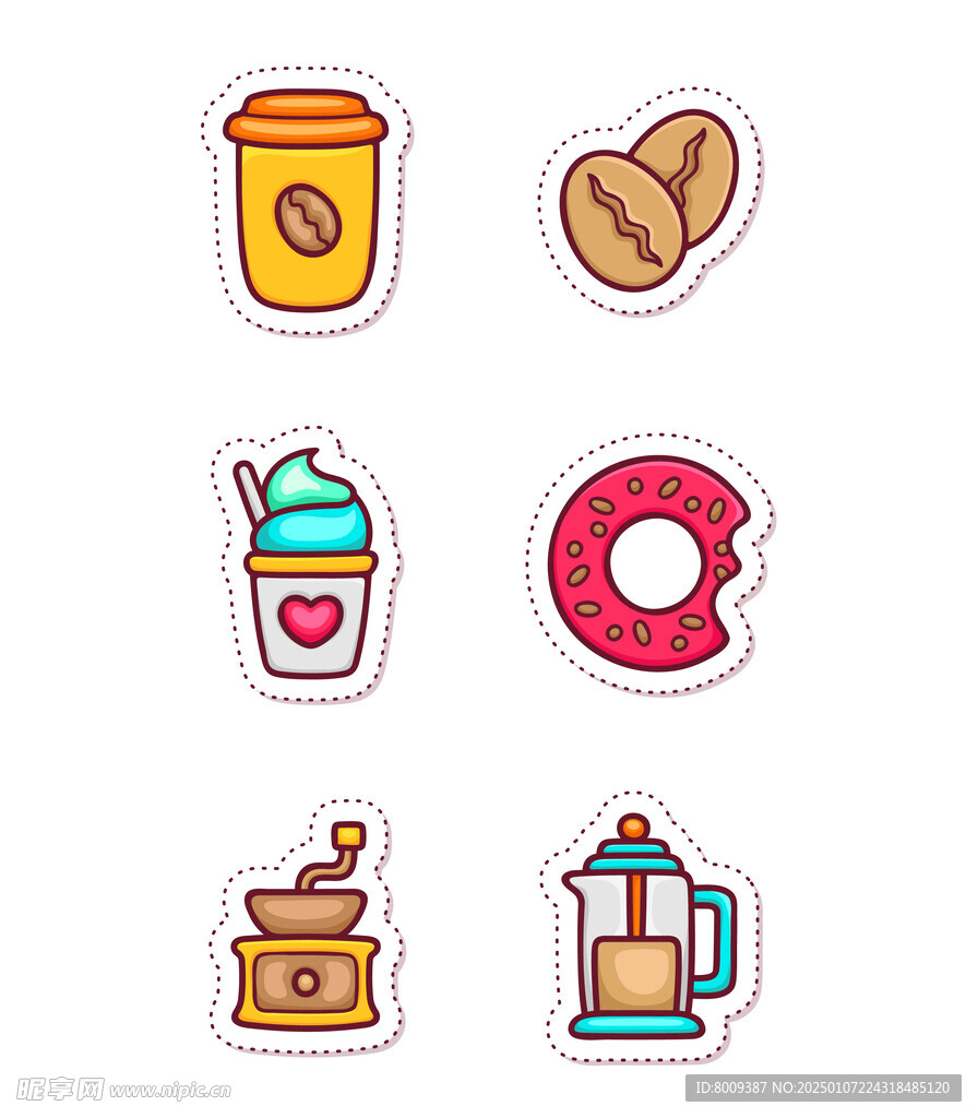 咖啡美食矢量可爱图标