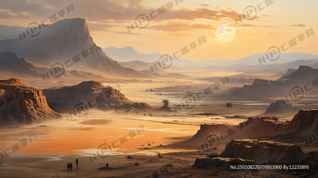 超大广角 俯视视角 大漠孤烟直