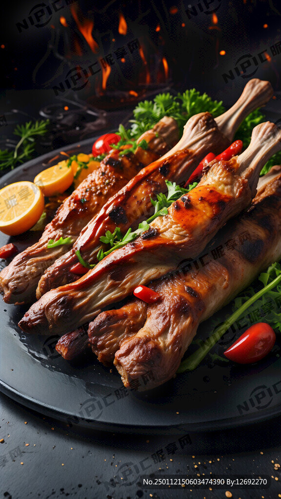 制烤羊腿烤羊排 充满食欲