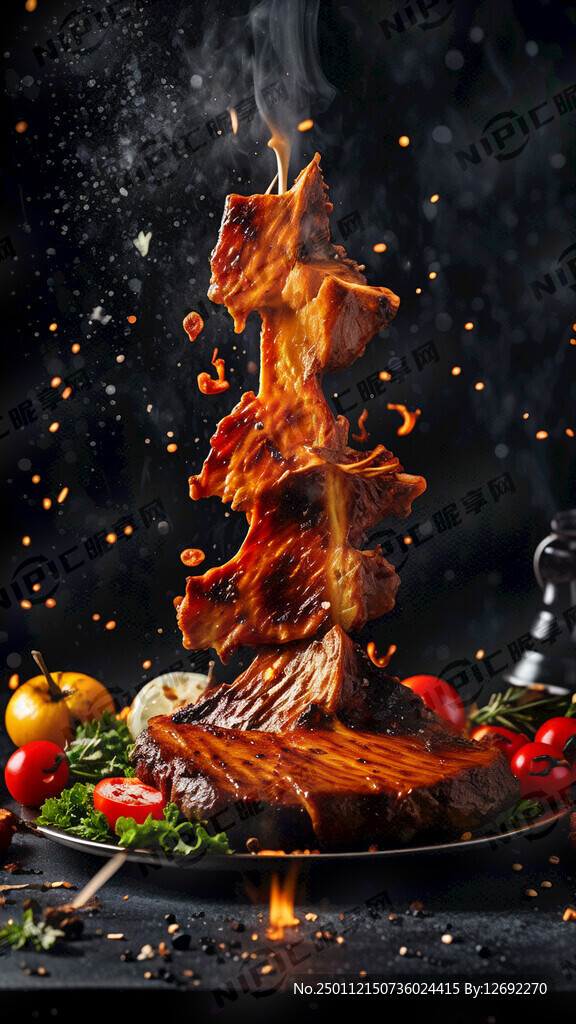 炭火烤羊排 充满食欲