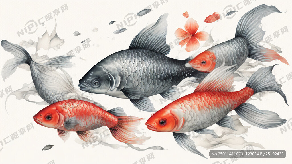 不锈钢材质的鲤鱼群 且有流线感