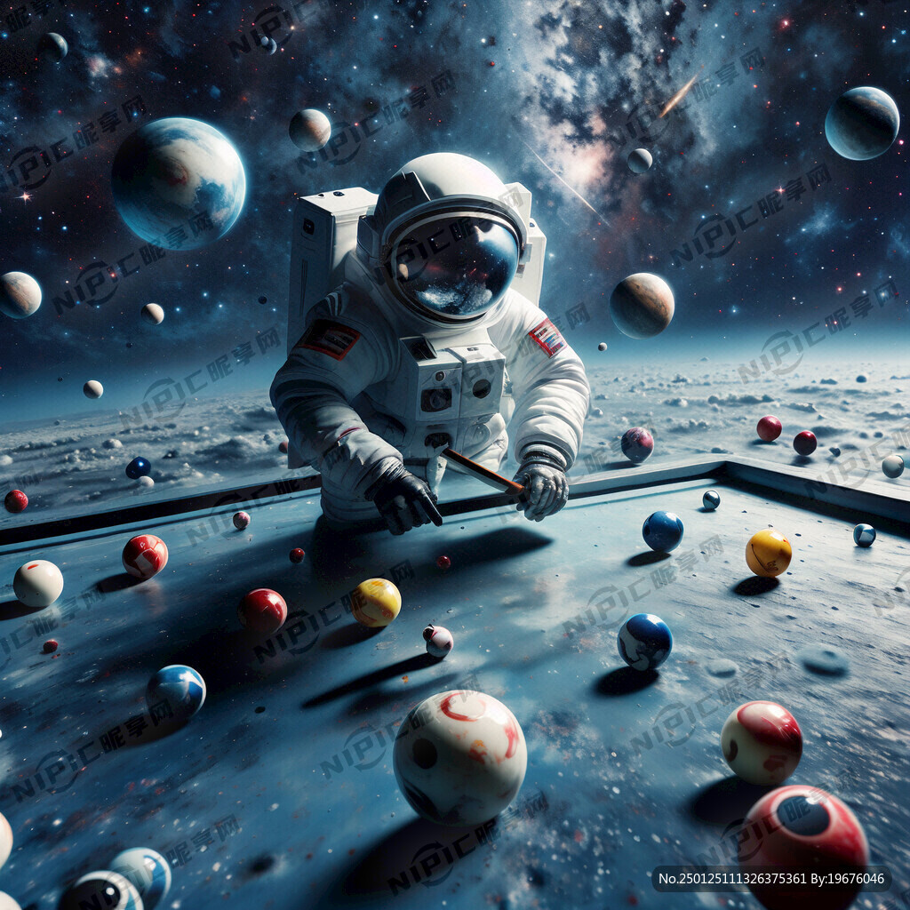 太空台球 星空 宇航员 台球