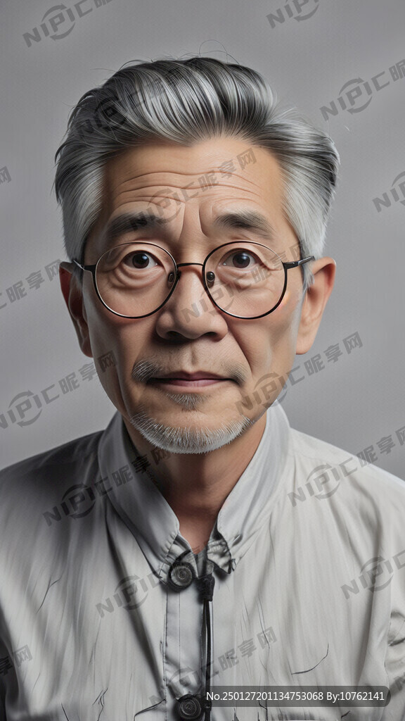 中老年人测面回头图 彩色图