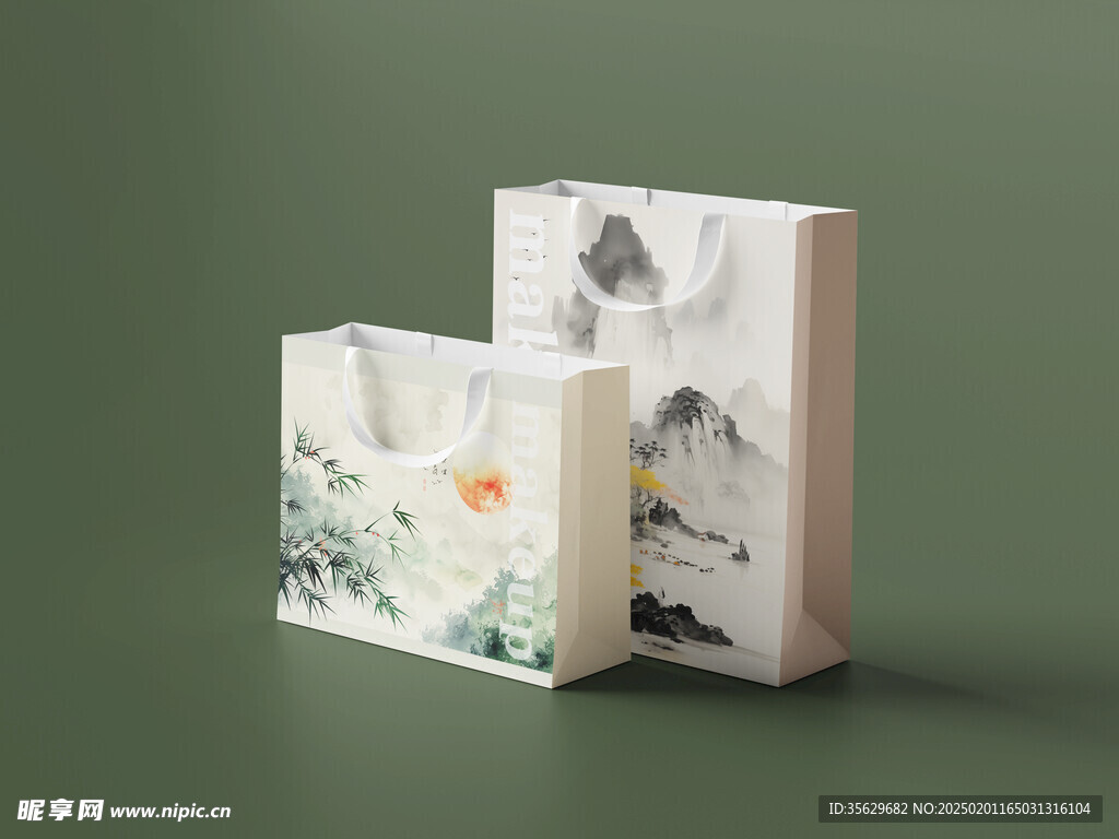 古风手提袋样机