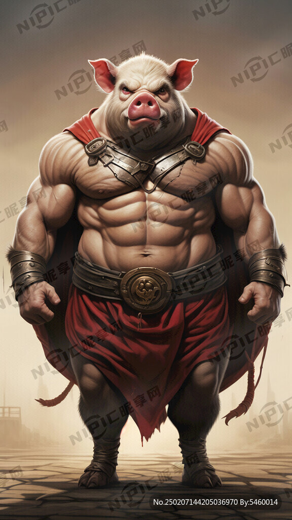 霸气猪 站立 有力 斗蓬