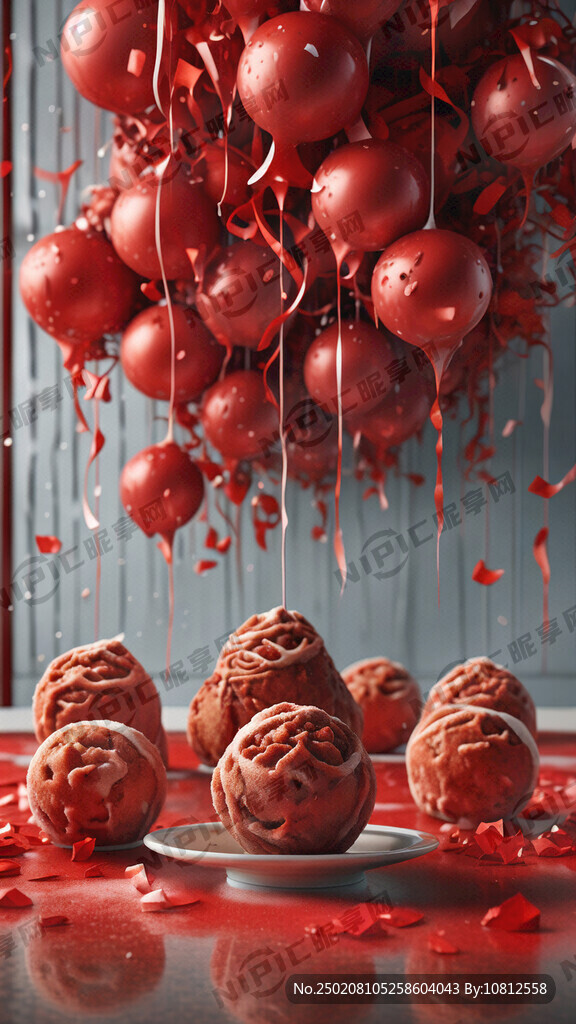 画面以大红为主色调