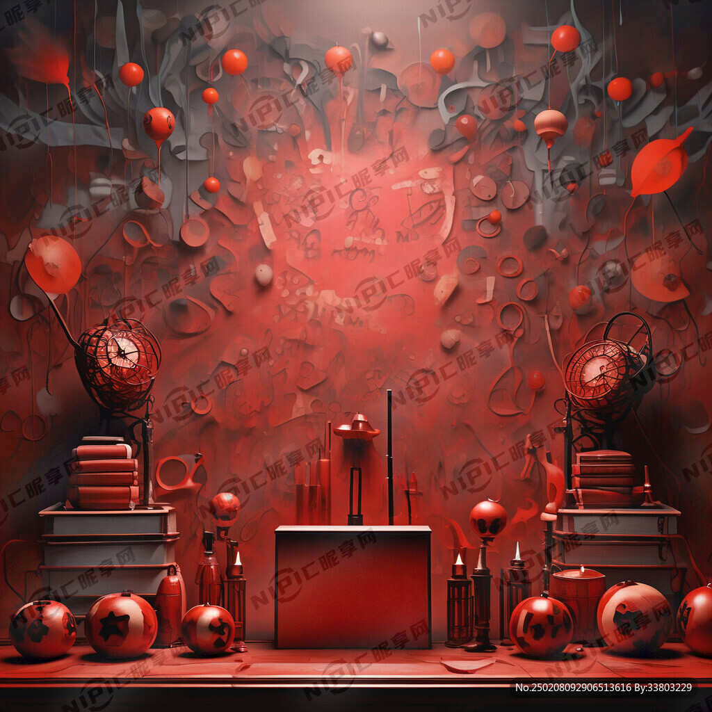 我们开学啦红色背景