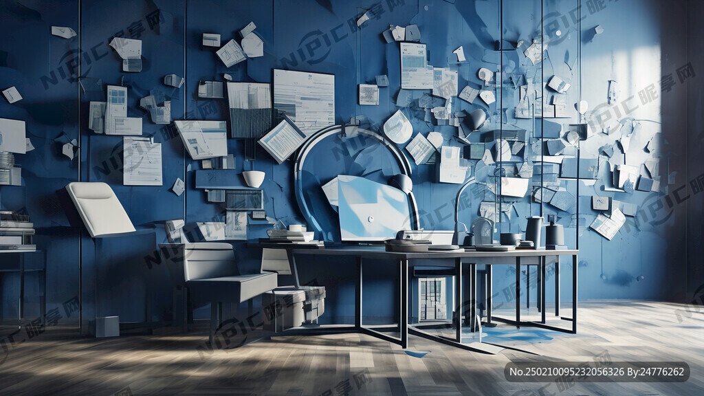 财务公司蓝色背景墙