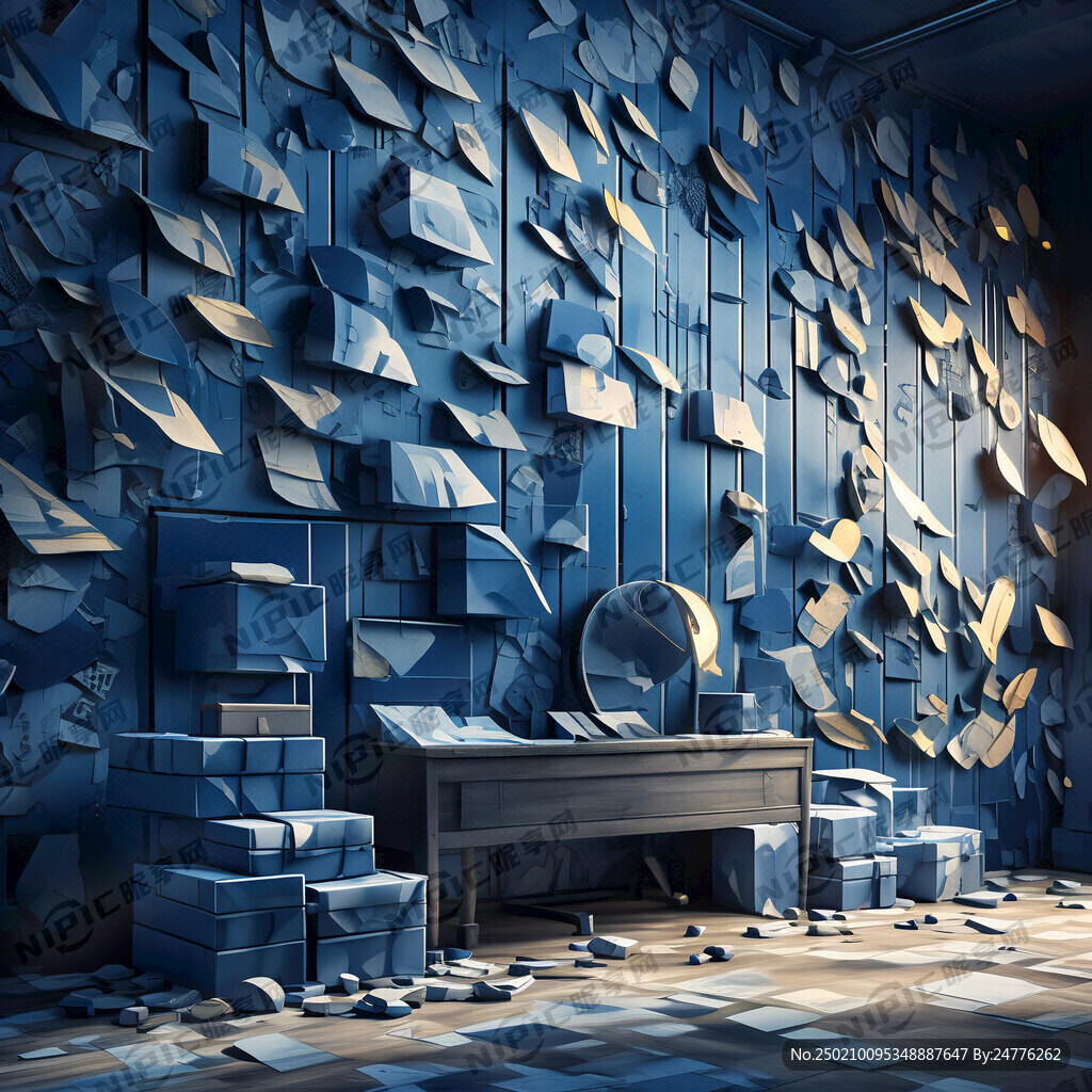 财务公司蓝底背景墙