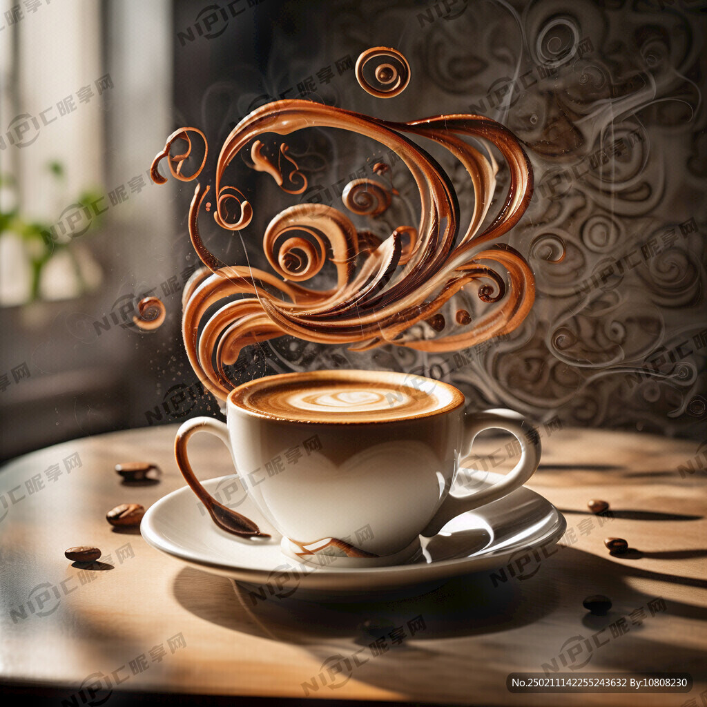 咖啡拉花缸线条