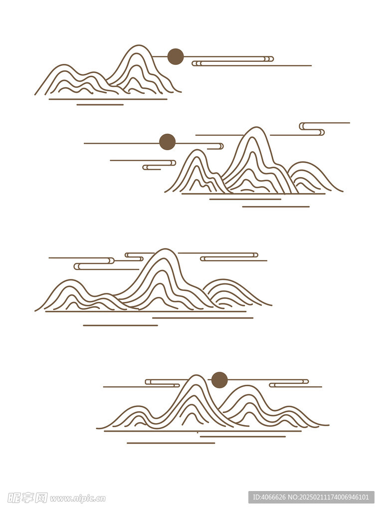 中古风祥云纹山纹