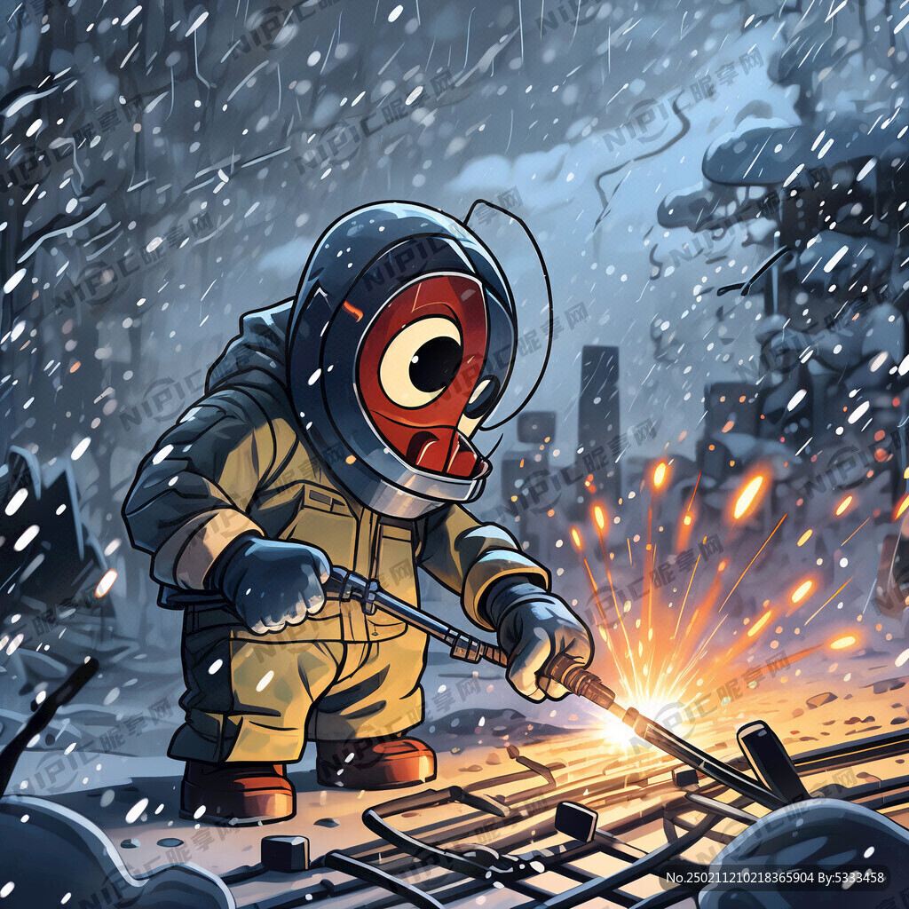 恶劣天气条件不准焊接 卡通