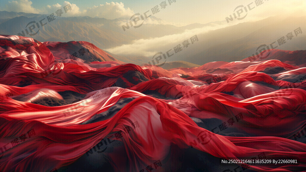 红色绸缎山
