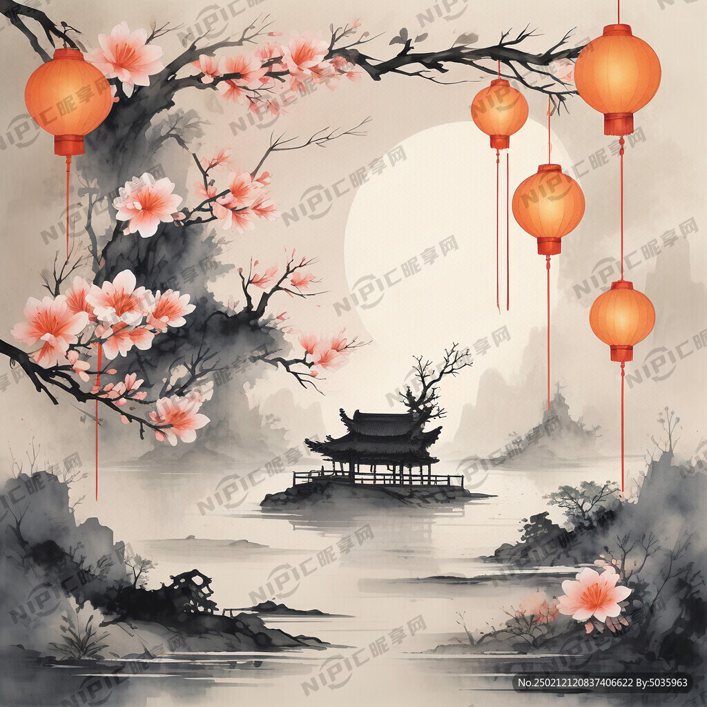 2025年元宵节背景 喜庆