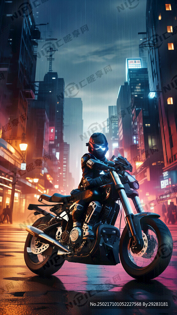 敖丙 都市 机车 夜晚 繁华