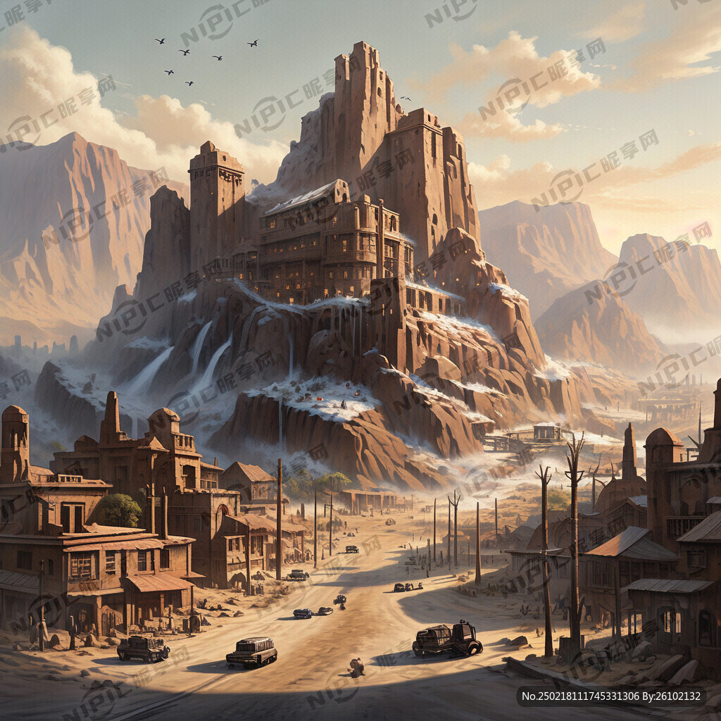 美国西部城市景色里面有巧克力状