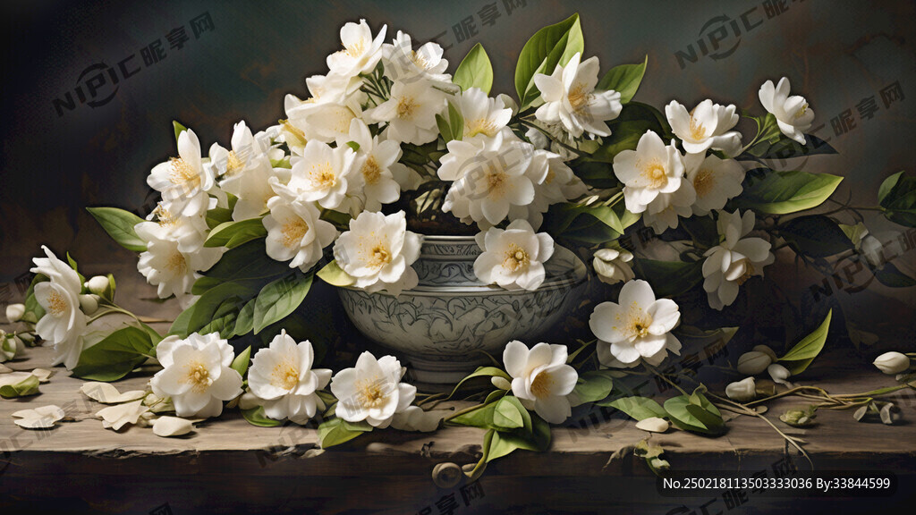 古典花卉 茉莉花 茶叶