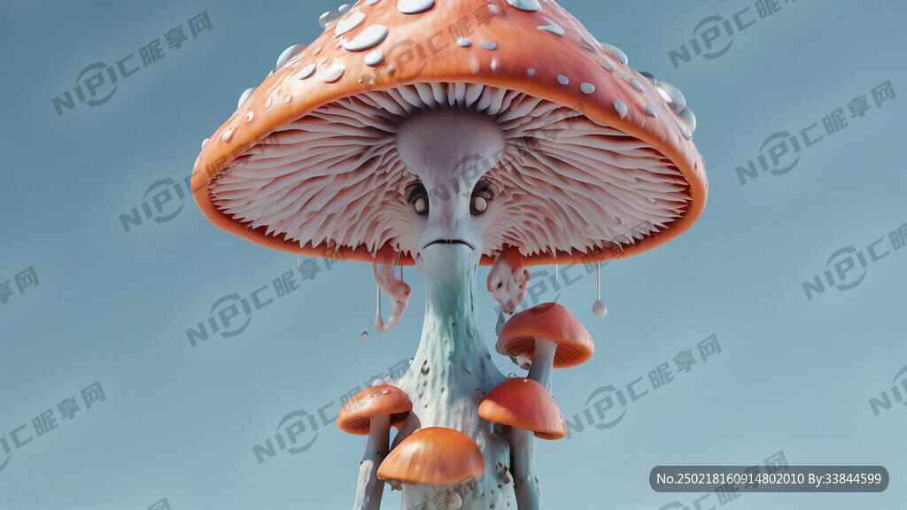 蘑菇 彩色 拟人 照片风格