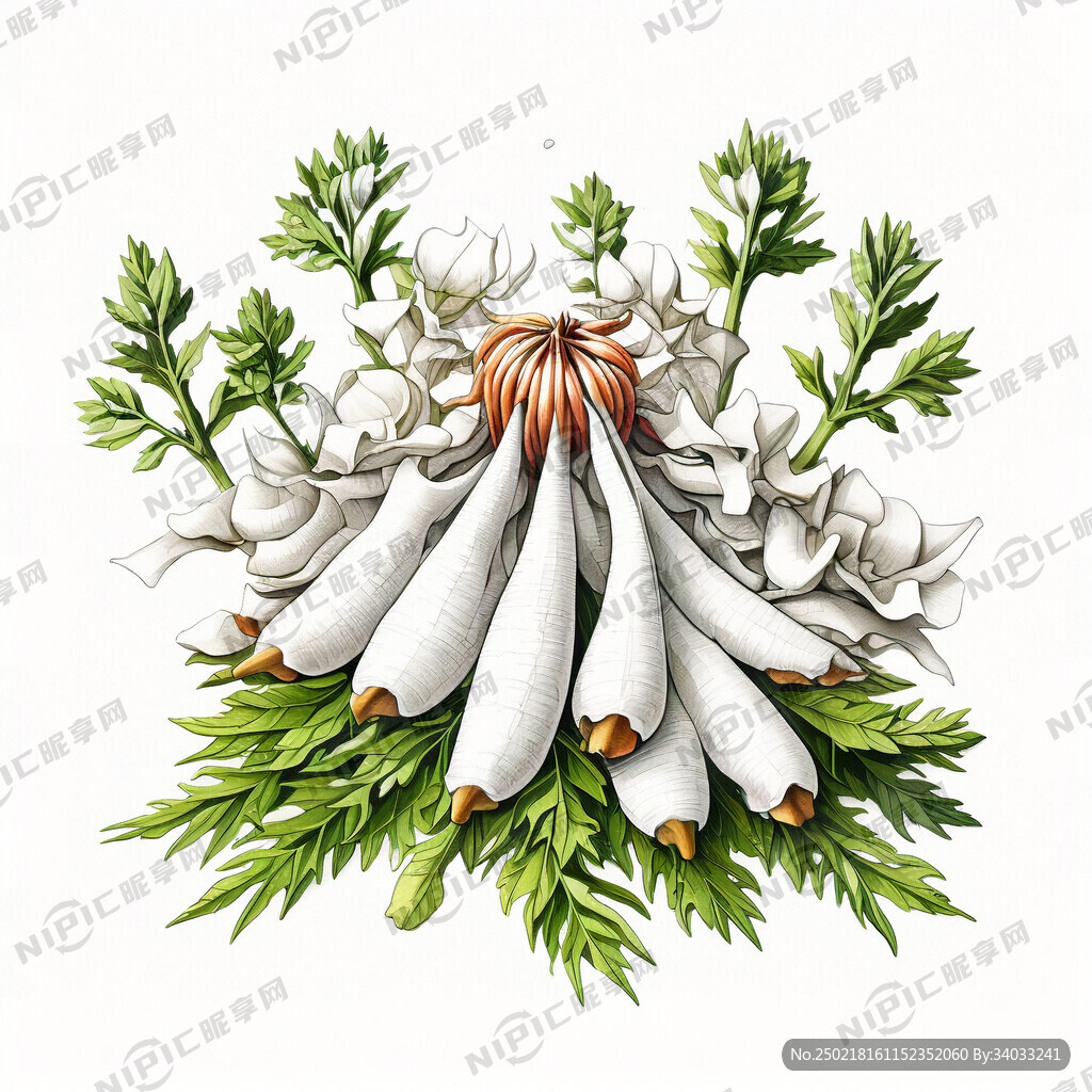 牛蒡插画 背景为纯白色