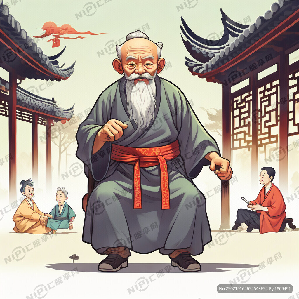 长寿老人卡通形象