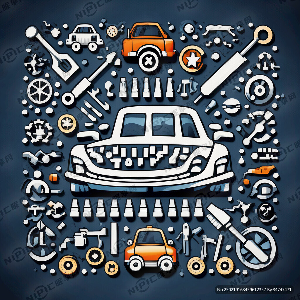 生成一个汽车维修的图标