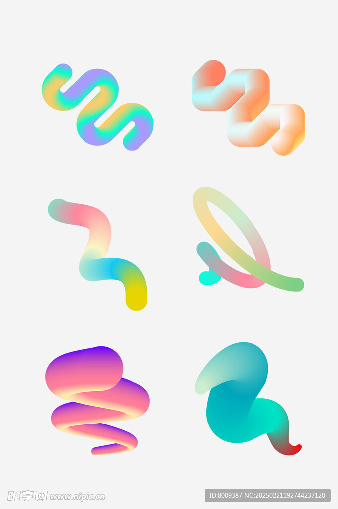 抽象彩色流体图案元素