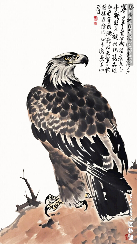 水墨鹰