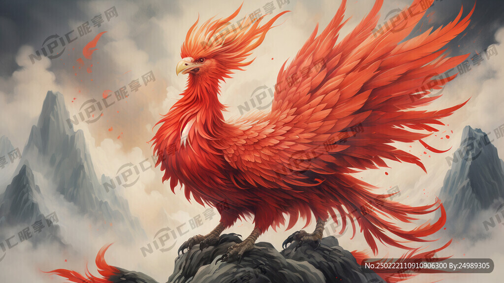 朱雀中国古代神话神兽 形似凤凰