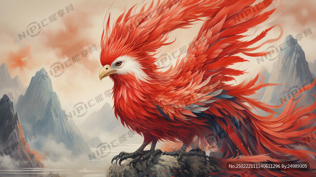 朱雀中国古代神话神兽 形似凤凰